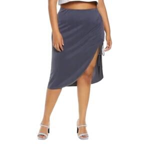 Open Edit skirt ruched side pull on blue size 3X